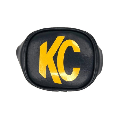 KC HiLiTES 3in. Rectangle Soft Cover (Pair) - Black w/Yellow KC Logo KC HiLiTES Light Covers and Guards  AXOPROS