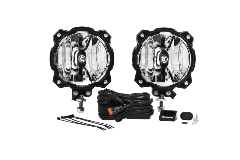 KC HiLiTES 6in. Pro6 Gravity LED Light 20w Single Mount SAE/ECE Driving Beam (Pair Pack System) KC HiLiTES Light Bars & Cubes  AXOPROS