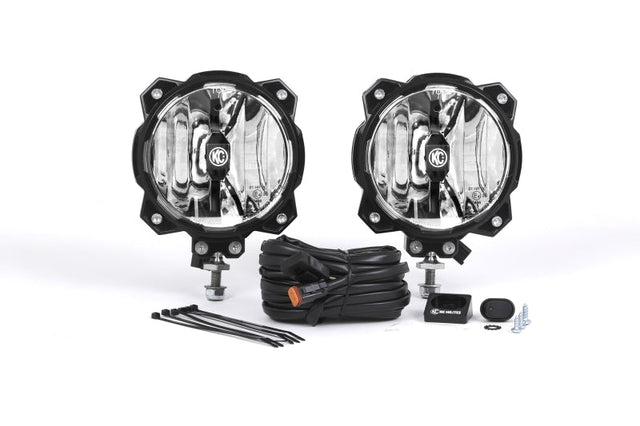 KC HiLiTES 6in. Pro6 Gravity LED Light 20w Single Mount Spot Beam (Pair Pack System) KC HiLiTES Light Bars & Cubes  AXOPROS
