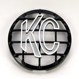 KC HiLiTES 6in. Round ABS Stone Guard for SlimLite/Daylighter Lights (Single) - Black/White KC Logo KC HiLiTES Light Covers and Guards  AXOPROS