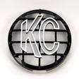 KC HiLiTES 6in. Round ABS Stone Guard for SlimLite/Daylighter Lights (Single) - Black/White KC Logo KC HiLiTES Light Covers and Guards  AXOPROS
