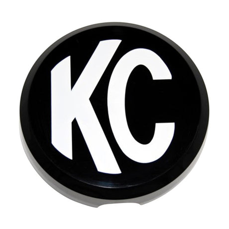 KC HiLiTES 6in. Round Hard Cover for Daylighter/SlimLite/Pro-Sport (Single) - Black w/White KC Logo KC HiLiTES Light Covers and Guards  AXOPROS