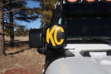 KC HiLiTES 6in. Round Soft Cover (Pair) - Black w/Yellow KC Logo KC HiLiTES Light Covers and Guards  AXOPROS