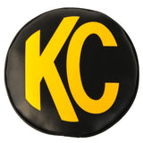 KC HiLiTES 6in. Round Soft Cover (Pair) - Black w/Yellow KC Logo KC HiLiTES Light Covers and Guards  AXOPROS