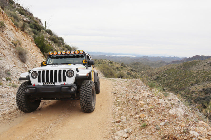 KC HiLiTES 6in. Round Soft Cover (Pair) - Black w/Yellow KC Logo KC HiLiTES Light Covers and Guards  AXOPROS