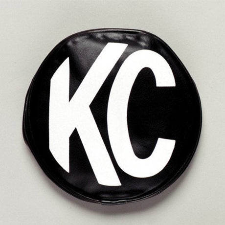 KC HiLiTES 8in. Round Soft Cover (Pair) - Black w/White KC Logo KC HiLiTES Light Covers and Guards  AXOPROS
