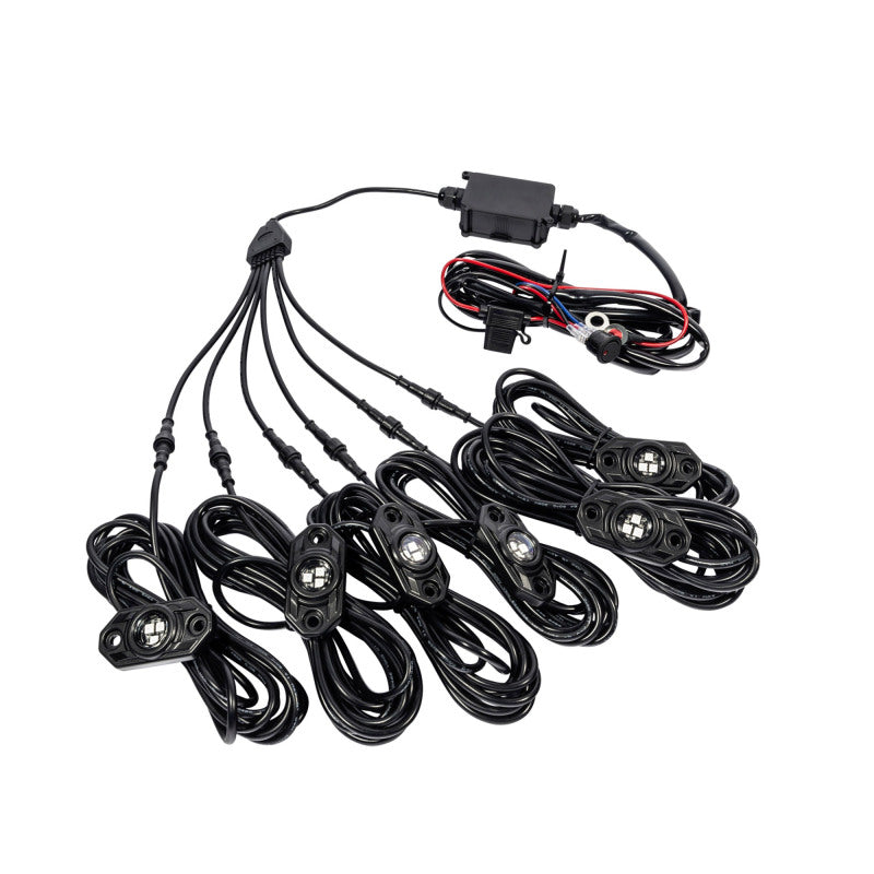 KC HiLiTES C-Series RGB LED Rock Light Kit (Incl. Wiring) - Set of 6 KC HiLiTES Light Bars & Cubes  AXOPROS