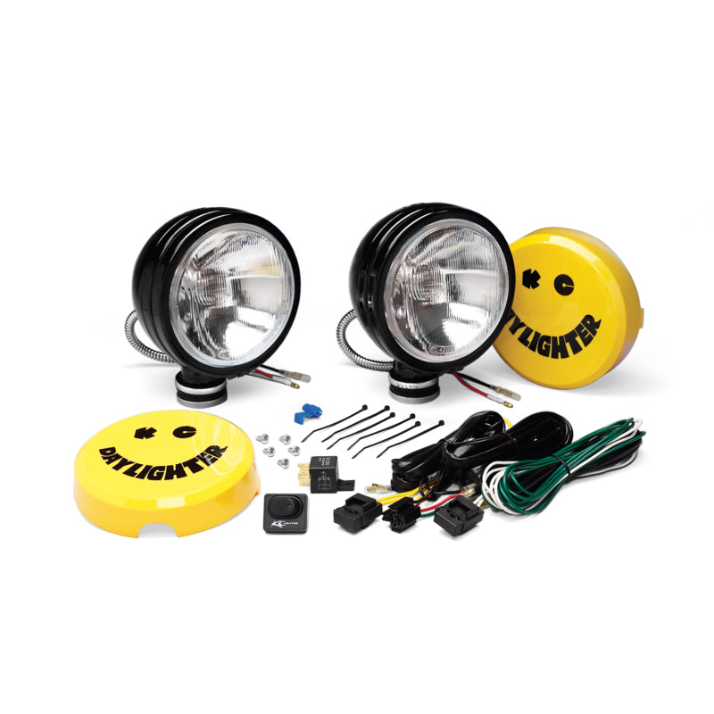 KC HiLiTES Daylighter 6in. Halogen Light 100w Spread Beam (Pair Pack System) - Black SS KC HiLiTES Light Bars & Cubes  AXOPROS