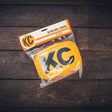 KC HiLiTES Retro 5in x 7in Rectangular Yellow Vinyl Light Cover w/ Black KC Logo (Pair) KC HiLiTES Light Covers and Guards  AXOPROS
