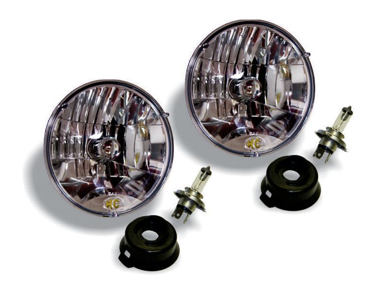 KC HiLiTES Universal/97-06 Jeep TJ 7in. Halogen H4 DOT Headlight 55/60w Lexan (Pair Pack System) KC HiLiTES Headlights  AXOPROS