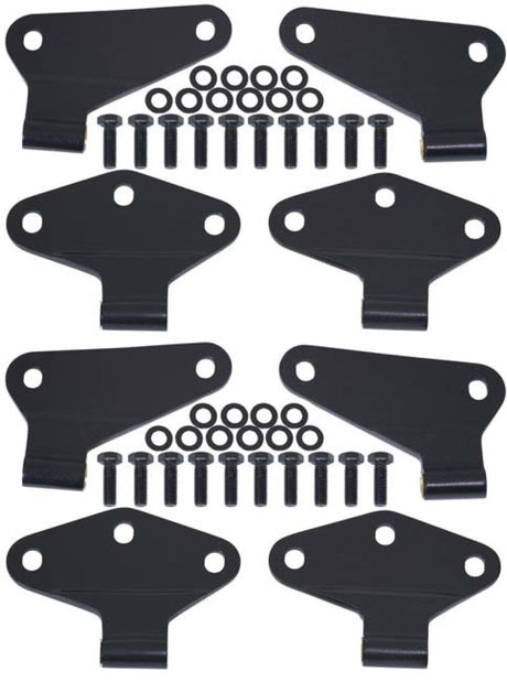 Kentrol 07-18 Jeep Wrangler JK Body Door Hinge Set 8 Pieces 4 Door - Textured Black Kentrol Doors  AXOPROS