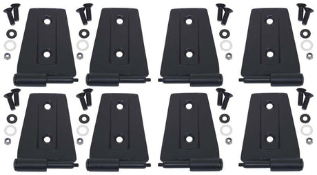 Kentrol 07-18 Jeep Wrangler JK Door Hinge Set 8 Pieces 4 Door - Textured Black Kentrol Doors  AXOPROS