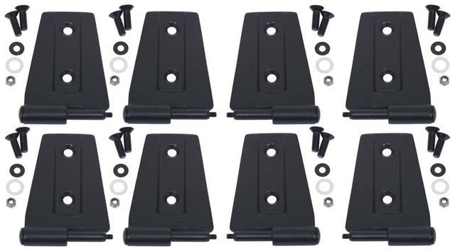 Kentrol 07-18 Jeep Wrangler JK Door Hinge Set 8 Pieces 4 Door - Textured Black Kentrol Doors  AXOPROS