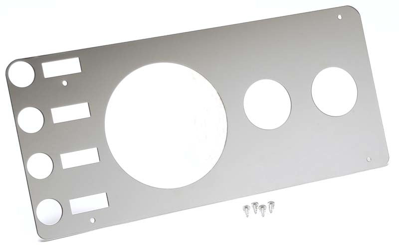 Kentrol 76-86 Jeep CJ Gauge Cover Without Radio Opening - Polished Silver Kentrol Gauges  AXOPROS
