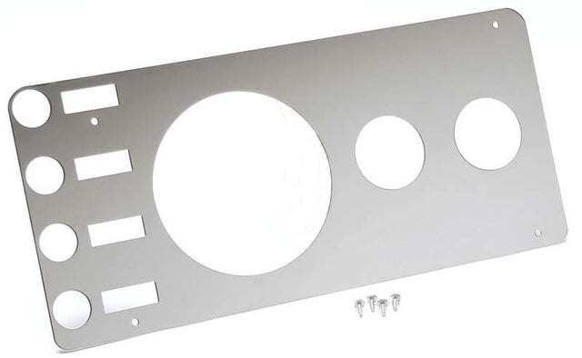 Kentrol 76-86 Jeep CJ Gauge Cover Without Radio Opening - Polished Silver Kentrol Gauges  AXOPROS