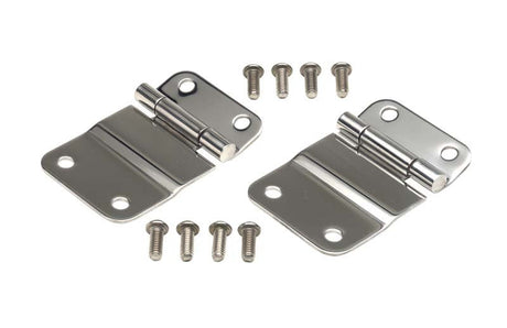 Kentrol 76-86 Jeep CJ7 Tailgate Hinge Pair - Polished Silver Kentrol Tailgate Accessories  AXOPROS