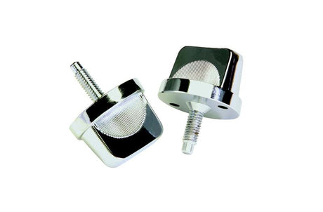 Kentrol 76-95 Jeep CJ/Wrangler YJ Windshield Knobs Pair - Polished Silver Kentrol Windows  AXOPROS