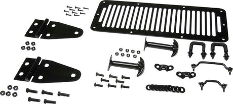 Kentrol 78-95 Jeep CJ/Wrangler YJ Hood Kit - Powdercoat Black Kentrol Hoods  AXOPROS