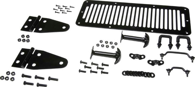 Kentrol 78-95 Jeep CJ/Wrangler YJ Hood Kit - Powdercoat Black Kentrol Hoods  AXOPROS