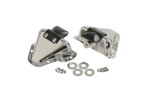 Kentrol 81-95 Jeep CJ/Wrangler YJ Interior Door Latch Brackets Pair - Polished Silver Kentrol Doors  AXOPROS