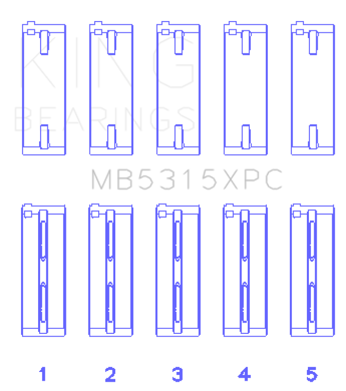 King 1992+ Mitsubishi 4G63/4G64 EVO I-IV Coated Performance Main Bearing Set - Size STDX King Engine Bearings Bearings  AXOPROS