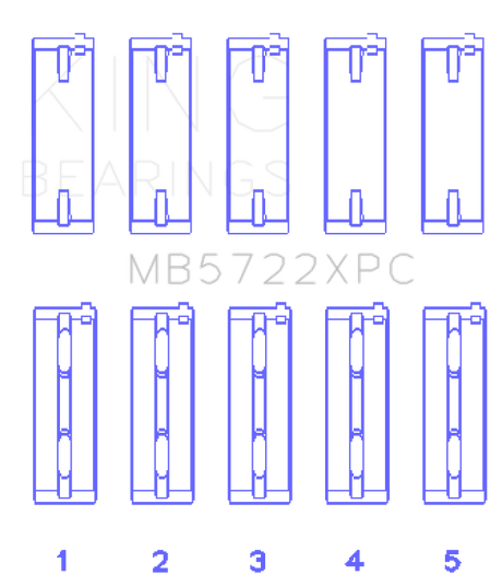 King 2007+ Mitsubishi 4B11T EVO X Coated Performance Main Bearing Set - Size STD King Engine Bearings Bearings  AXOPROS