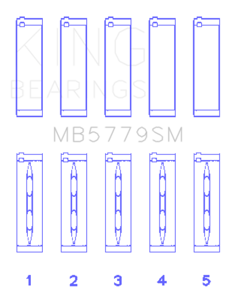 King Audi CDAA/CDHA/CDHB/CDAB Main Bearing Set (Set of 5) - Size STD King Engine Bearings Bearings  AXOPROS