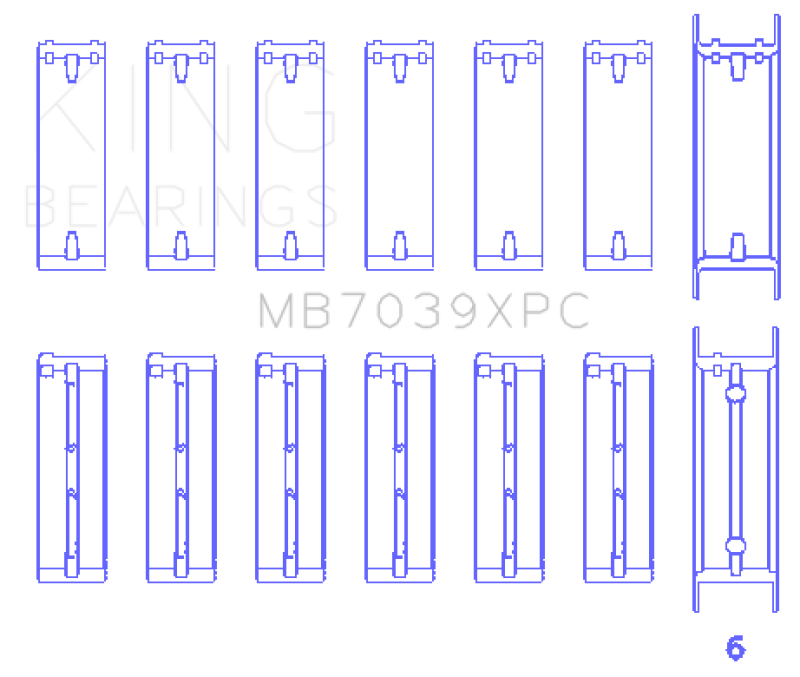 King BMW M20/M50 2.0L/2.5L/2.7L Crankshaft Main Bearings Set - 7 Pairs Coated King Engine Bearings Bearings  AXOPROS