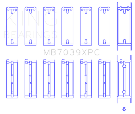 King BMW M20/M50 2.0L/2.5L/2.7L Crankshaft Main Bearings Set - 7 Pairs Coated King Engine Bearings Bearings  AXOPROS