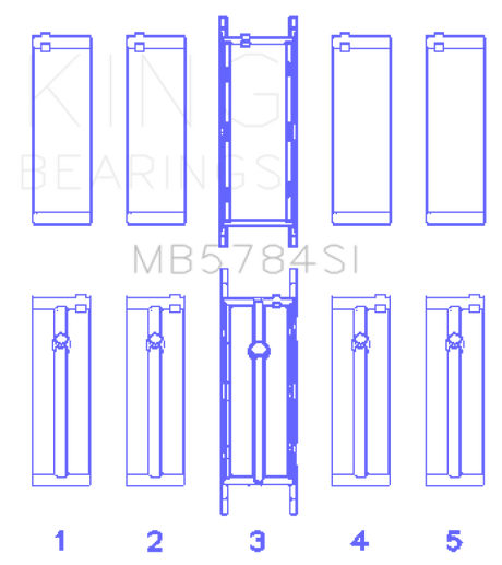 King BMW N20/B20 Crankshaft Main Bearings King Engine Bearings Bearings  AXOPROS