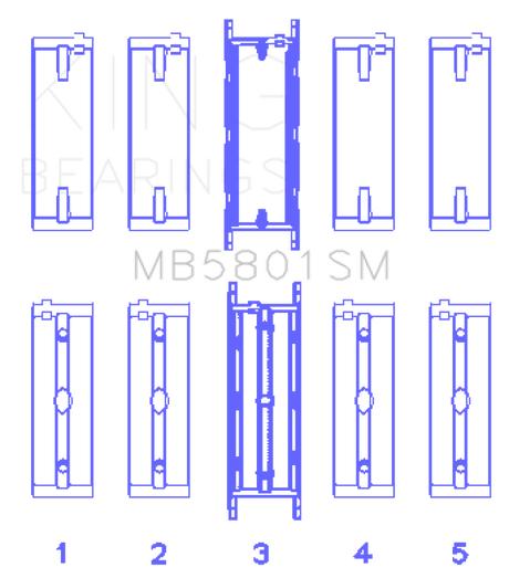 King BMW S63 Crankshaft Main Bearing Set King Engine Bearings Bearings  AXOPROS