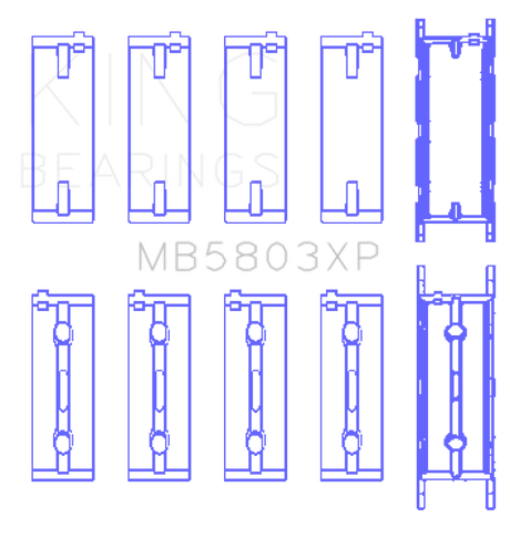 King BMW S65B40A Crankshaft Main Bearings Set of 5 King Engine Bearings Bearings  AXOPROS