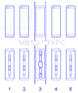 King Chevy LS1/LS2/LS6 Performance Main Bearing Set w/ pMaxKote - Size STD King Engine Bearings Bearings  AXOPROS