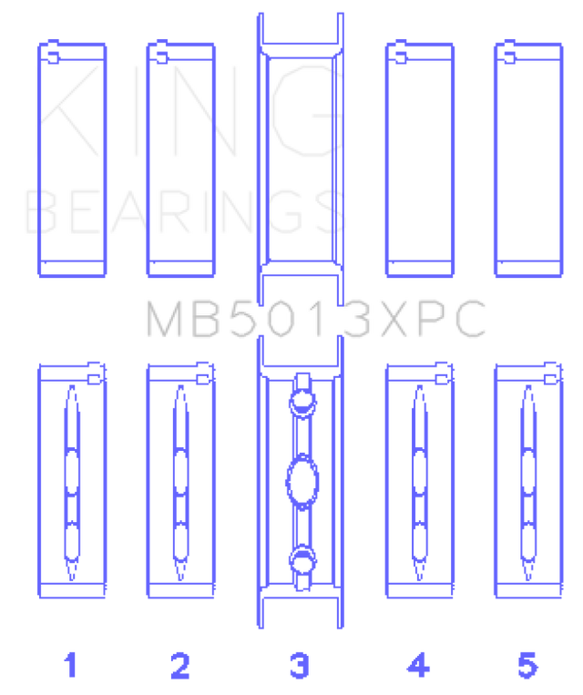 King Chevy LS1/LS2/LS6 Performance Main Bearing Set w/ pMaxKote - Size STD King Engine Bearings Bearings  AXOPROS