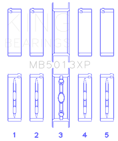 King Chevy LS1/LS6/LS3 Performance Main Bearing Set - Size STDX King Engine Bearings Bearings  AXOPROS