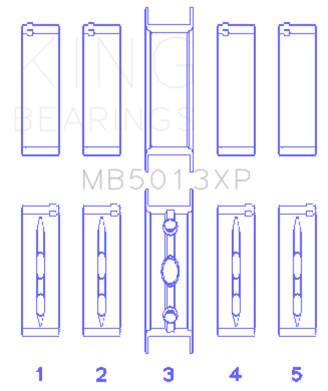 King Chevy LS1/LS6/LS3 Performance Main Bearing Set - Size STDX King Engine Bearings Bearings  AXOPROS