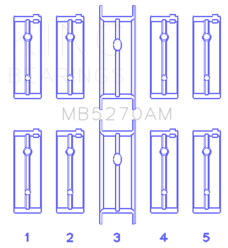 King Chrysler 148/148 Turbo DOHC 16V/Jeep 148 DOHC 16V Main Bearing Set - Size STD King Engine Bearings Bearings  AXOPROS