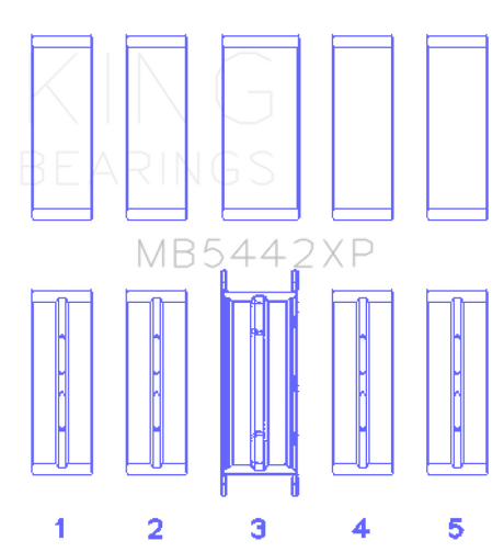 King Engine Bearings Ford 2.0 2.3L EcoBoost Crankshaft Main Bearing Set (Set of 5) King Engine Bearings Bearings  AXOPROS