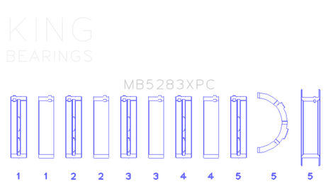 King Ford  4.6L DOHC/SOHC 24v V8 Performance Main Bearing Set - Coated King Engine Bearings Bearings  AXOPROS
