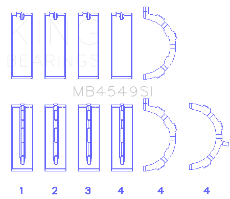 King Ford EcoBoost 3.5L/3.7L V6 Main Bearing Set - Size STD King Engine Bearings Bearings  AXOPROS