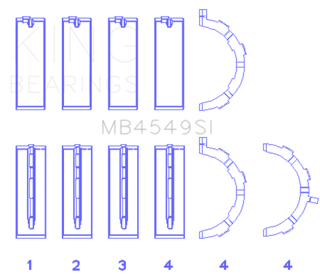 King Ford EcoBoost 3.5L/3.7L V6 Main Bearing Set - Size STD King Engine Bearings Bearings  AXOPROS