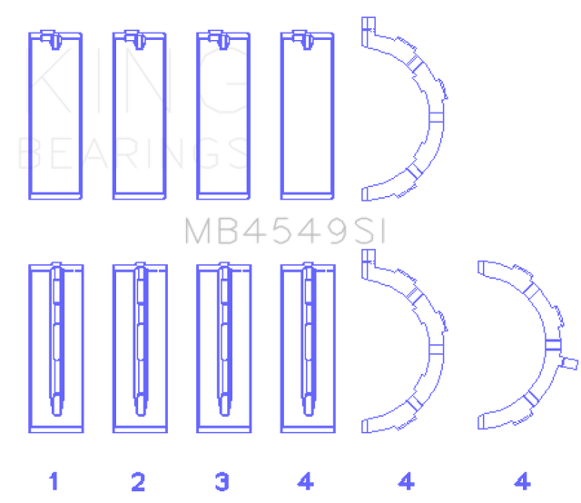 King Ford EcoBoost 3.5L/3.7L V6 Main Bearing Set - Size STD King Engine Bearings Bearings  AXOPROS