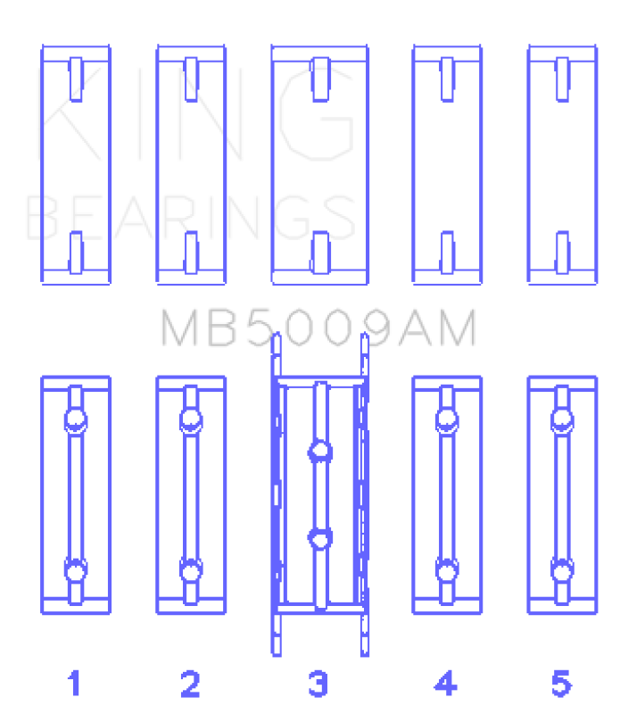 King Ford Fiesta 1.25i (ZETEC) Crankshaft Main Bearing Set King Engine Bearings Bearings  AXOPROS