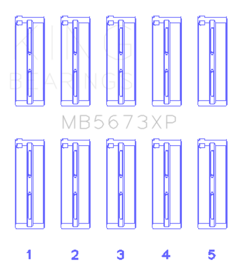 King Honda F20C/F22C 16v Performance Main Bearing Set - Size STD King Engine Bearings Bearings  AXOPROS