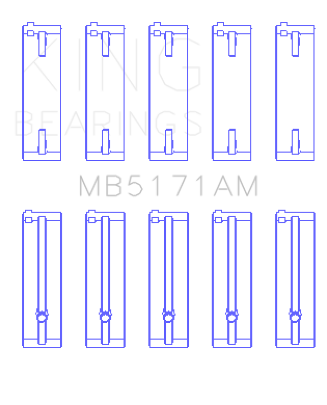 King Mazda FS-DE L4/FP L4/FS L4  DOHC 16 Valve Main Bearing Set - Size STD King Engine Bearings Bearings  AXOPROS