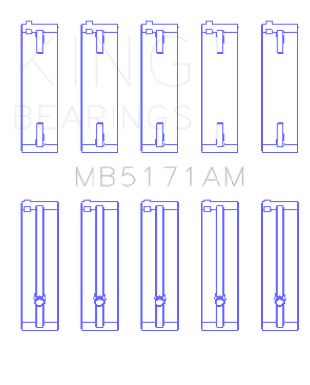 King Mazda FS-DE L4/FP L4/FS L4  DOHC 16 Valve Main Bearing Set - Size STD King Engine Bearings Bearings  AXOPROS