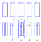 King Mini W10B16A/W11B16A Silicon Bi-Metal Aluminum Main Bearing Set - Size STD King Engine Bearings Bearings  AXOPROS