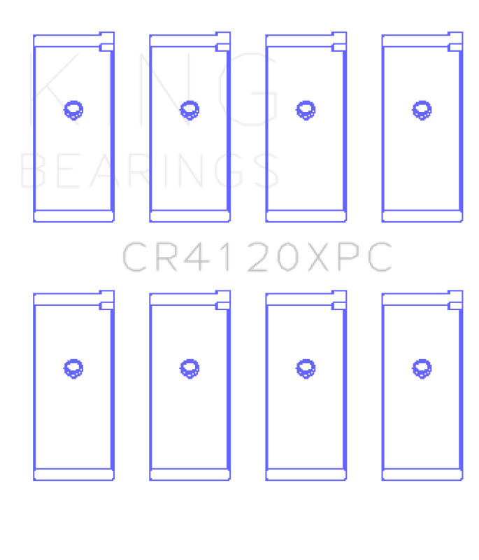 King Mitsubishi 4G63/4G64 Coated Connecting Rod Bearing Set of 4 - Size +.026mm King Engine Bearings Bearings  AXOPROS