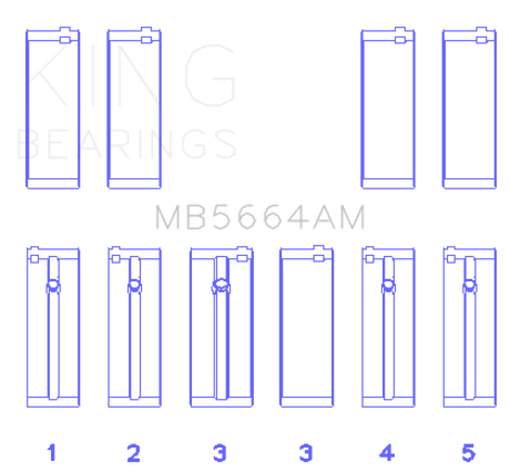 King Nissan QR25DE DOHC 16 Valves Main Bearing Set - Size STD King Engine Bearings Bearings  AXOPROS