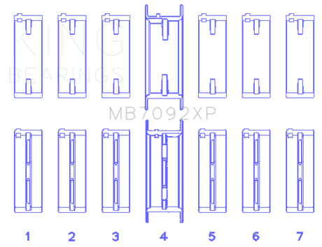 King Nissan RB26DETT Performance Main Bearing Set - Size +0.25mm King Engine Bearings Bearings  AXOPROS